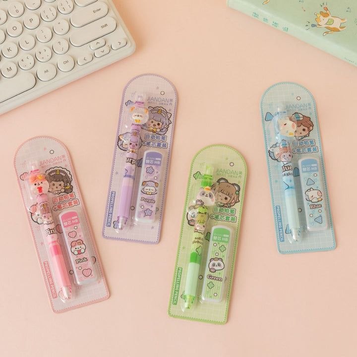 Kawaii Muppet Doll Refill Mechanical Pencil Set