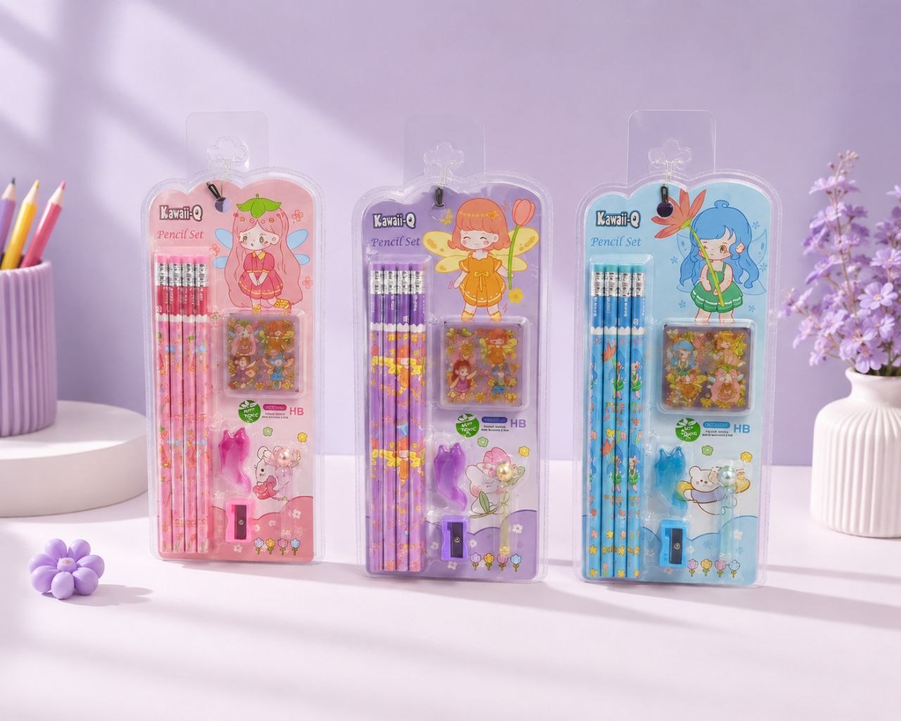 kawaii cute pencil set