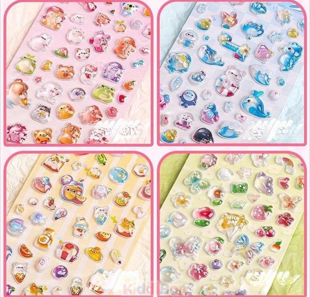 3D Cartoon Stickers for Kids DIY Transparent Stickers