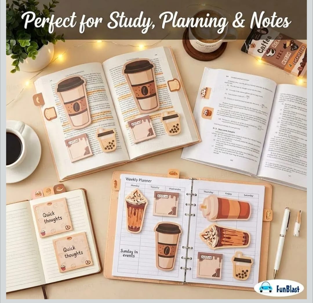 Cute Coffee-Themed Sticky Notes