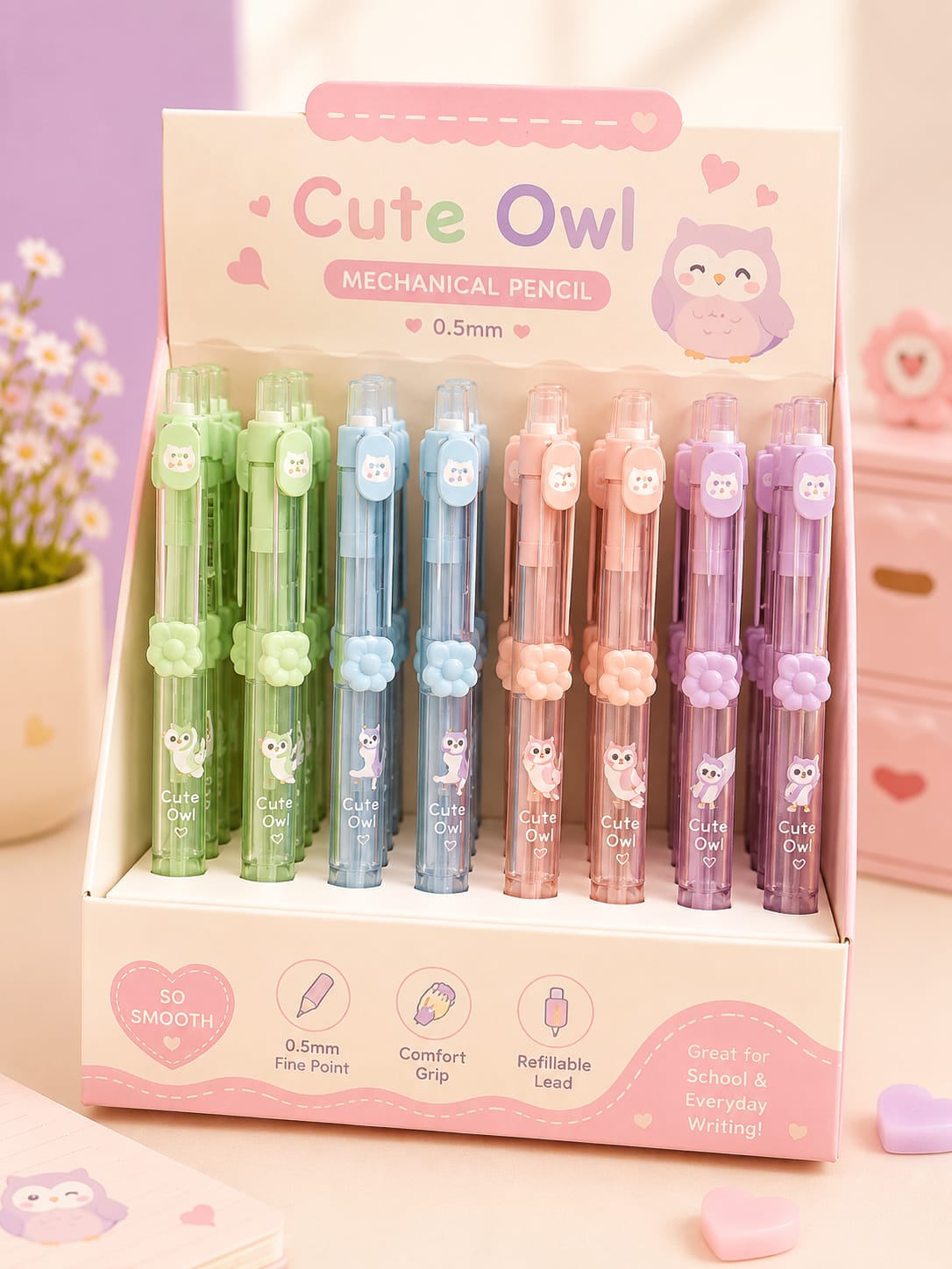 Kawaii Owl Pencil Box